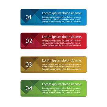 Gradient Colorful Technology Steps Label Infographics Banner Set. vector