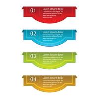 Gradient Colorful Steps Label Infographics Banner Set. vector