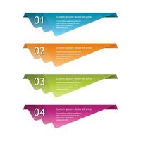 conjunto de banners de infografías de etiquetas de pasos de colores degradados. vector