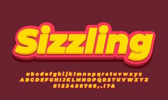 modern 3d soft yellow and soft red text effect or font effect style design vector