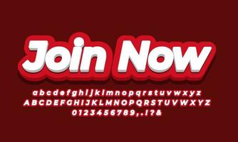 Join Now 3d red template vector