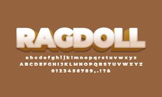 ragdoll cat color text effect vector