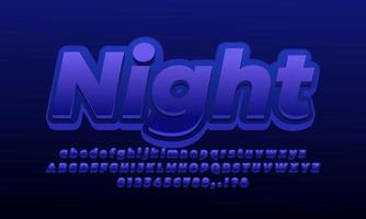 night text effect design vector