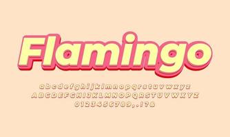 flamingo pink text effect design vector