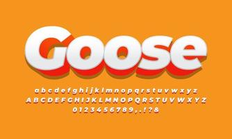 goose white text effect design vector