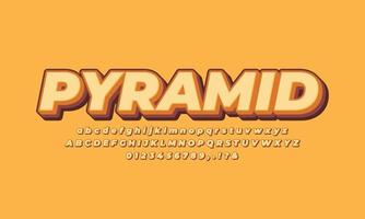 vintage pyramid orange text effect design vector