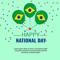 feliz día nacional de brasil, diseño de vector de globo para saludar el día nacional de brasil.