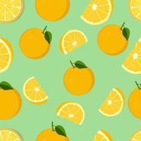 vector illustration of a seamless pattern of summer fruit lemon wedges