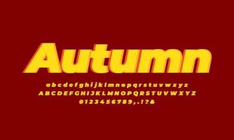 autumn leaf color text effect vector