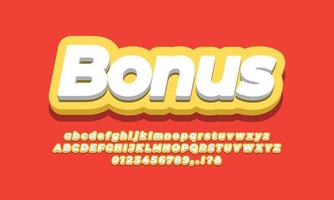 Bonus text  3d yellow design vector