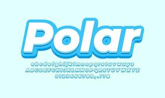 polar bear skin color text effect design vector