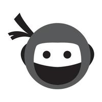 ilustración de icono de vector de logotipo único de cabeza linda ninja