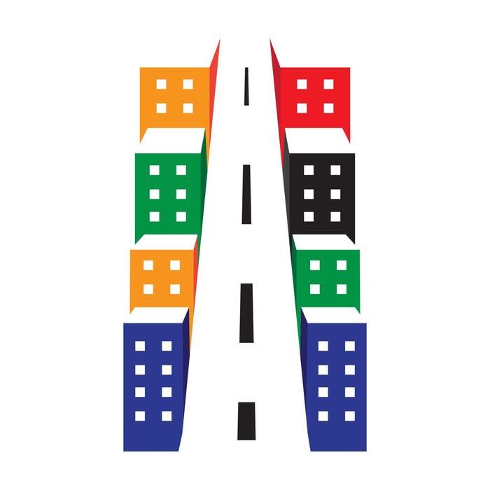 street sign abstract colorful modern logo vector icon illustration