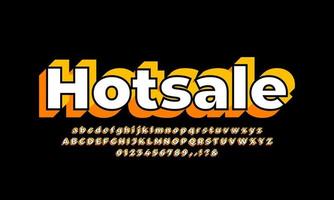 Hot Sale font abstract yellow orange design vector