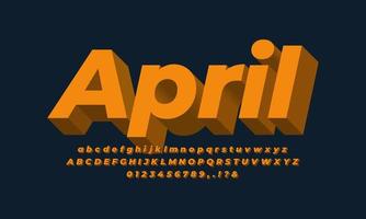 orange gold 3d font effect or text effect design alphabet vector