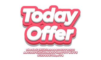 Today Offer sale discount promotion text 3d template vector