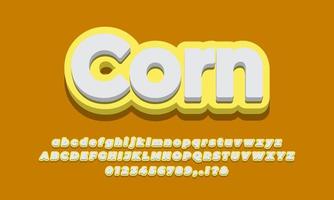 efecto de texto de color de maíz amarillo vector