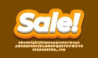 Sale text  3d orange design vector