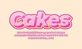 cakes text effect design vector