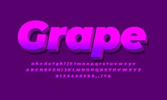 grape fruit text effect design vector