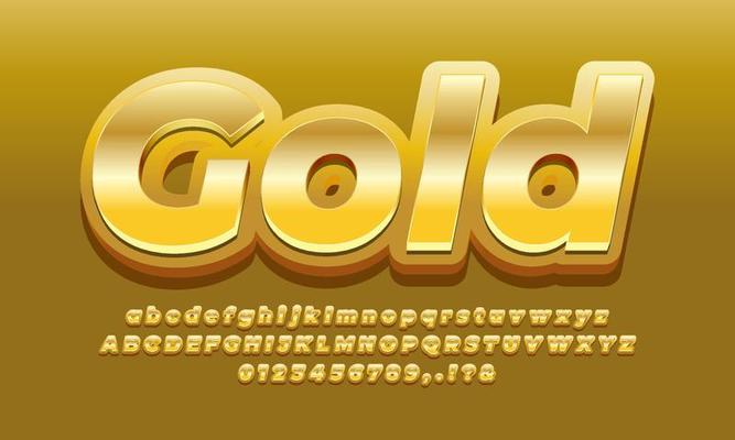 gold text effect design vector