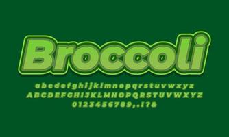 fresh broccoli text effect design vector