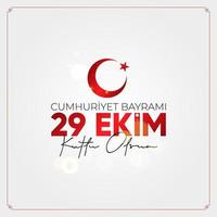 29 ekim cumhuriyet bayram kutlu olsun. 29 de octubre día de la república de turquía. vector