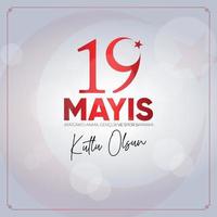 19 mayis ataturk'u anma, genclik ve spor bayrami. 19 de mayo conmemoración de ataturk, día de la juventud y el deporte. vector