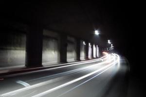 Blurry image of a dark tunnel photo