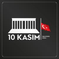 10 Kasim November 10 death day Mustafa Kemal Ataturk , first president of Turkish Republic. Respect and commemorating. vector