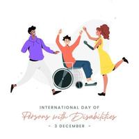 día internacional de las personas con discapacidad, día mundial de la discapacidad, semana de la discapacidad, 3 de diciembre. vector