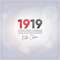 19 mayis ataturk'u anma, genclik ve spor bayrami. 19 de mayo conmemoración de ataturk, día de la juventud y el deporte. vector