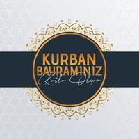 Eid al-Adha Mubarak, Feast of the Sacrifice Greeting. Kurban Bayraminiz Kutlu Olsun vector