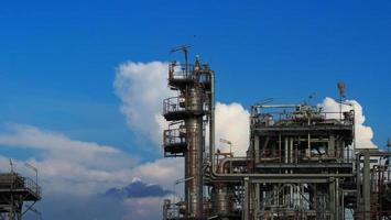 Petroleum Oil refinery barrel tank. petrochemical plant. photo