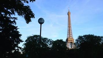 France, Paris Eiffel Tower In The Evening - vertical panorama