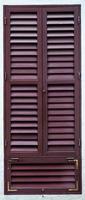 Old wooden vintage louver window. Blinds Window Shutter Plantation Shutter in brown. photo