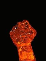 incandescent lava of a fist photo