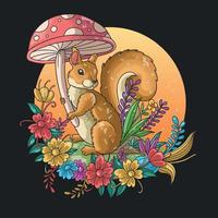 Squirrel Spring Shower vector