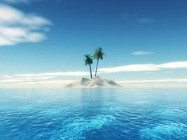 isla de palmeras tropicales 3d