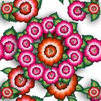 patrón sin costuras de bordado floral mexicano, diseño de moda popular de flores nativas de mandala colorido étnico. estilo textil tradicional bordado de México, vector aislado sobre fondo blanco