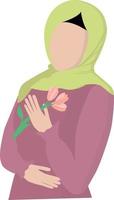 niña, en, hijabs, vector, ilustración vector
