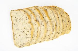 Sliced wheat bread with flax and caraway seeds. Studio Photo