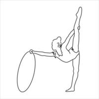 un elegante dibujo lineal de una gimnasta.