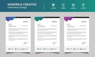 Business Letterhead Template Design Whit Various Color vector