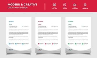 Business Letterhead Template Design Whit Various Color vector