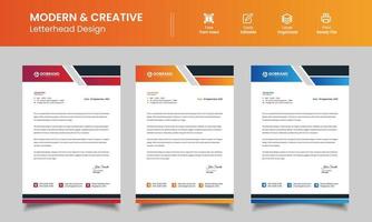 Business Letterhead Template Design Whit Various Color vector