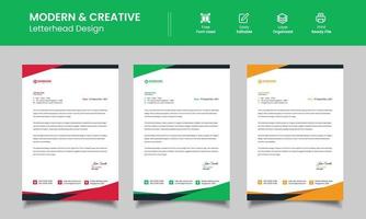 Corporate Letterhead, Modern Template Design vector