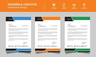 Modern Letterhead, Company Letterhead Template Design Whit Colorful Vector