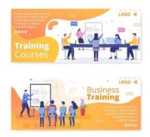 Business Online Training, Seminar or Courses Banner Template Flat Illustration Editable of Square Background for Social media or Greetings Card vector