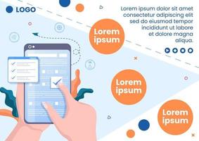 Ilustración de diseño plano de plantilla de folleto de curso de prueba en línea editable de fondo cuadrado para redes sociales, aprendizaje electrónico y concepto de educación vector